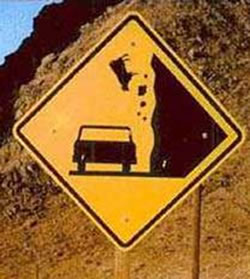 Falling Cow Sign